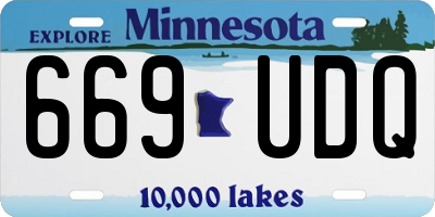 MN license plate 669UDQ