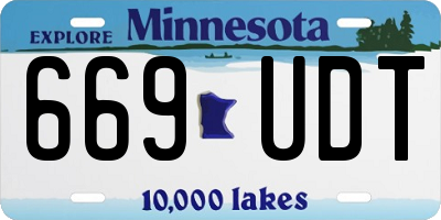MN license plate 669UDT