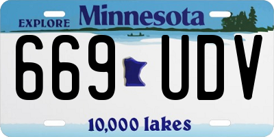 MN license plate 669UDV