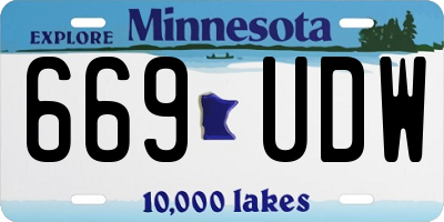 MN license plate 669UDW