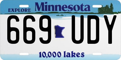 MN license plate 669UDY