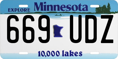 MN license plate 669UDZ