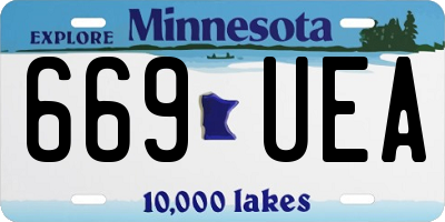 MN license plate 669UEA