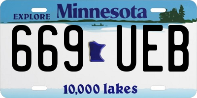 MN license plate 669UEB