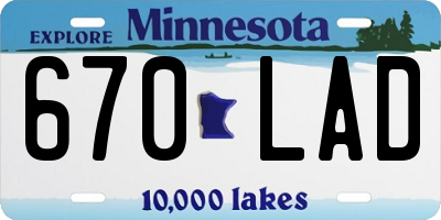 MN license plate 670LAD