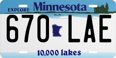 MN license plate 670LAE