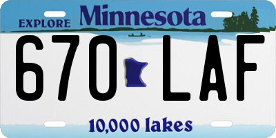 MN license plate 670LAF