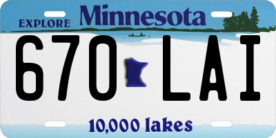 MN license plate 670LAI