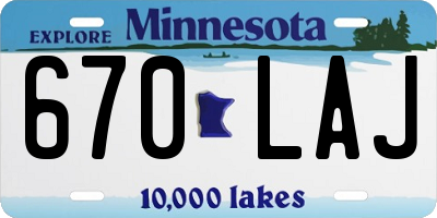 MN license plate 670LAJ