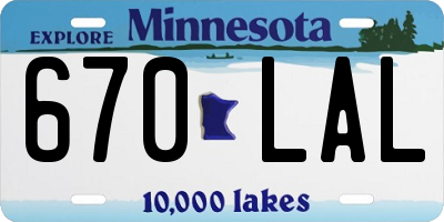 MN license plate 670LAL