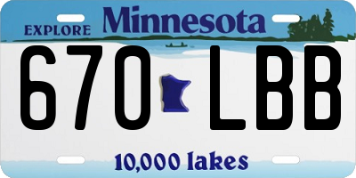 MN license plate 670LBB