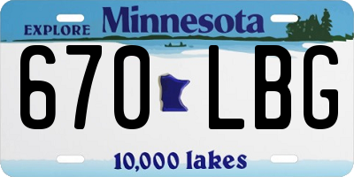 MN license plate 670LBG