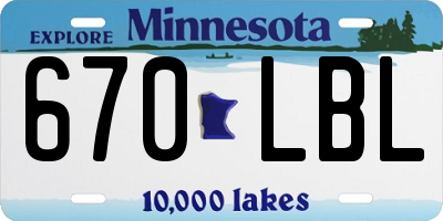 MN license plate 670LBL