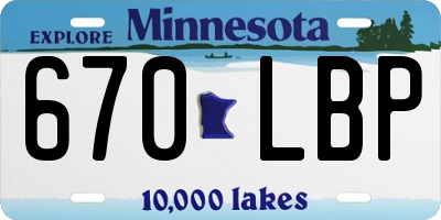 MN license plate 670LBP