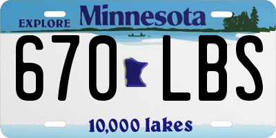 MN license plate 670LBS