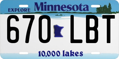 MN license plate 670LBT