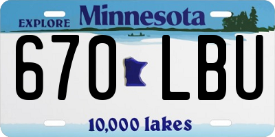 MN license plate 670LBU