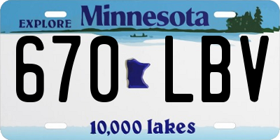 MN license plate 670LBV