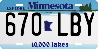 MN license plate 670LBY
