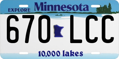 MN license plate 670LCC