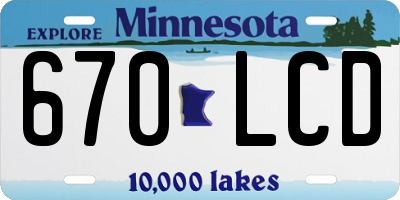 MN license plate 670LCD