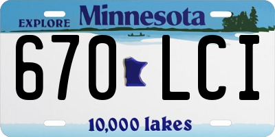 MN license plate 670LCI
