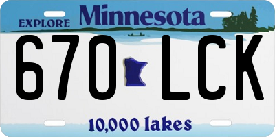 MN license plate 670LCK