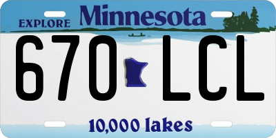 MN license plate 670LCL