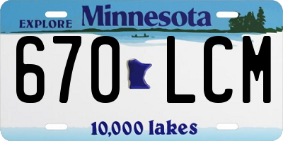 MN license plate 670LCM