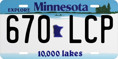 MN license plate 670LCP