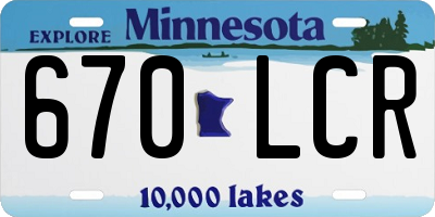 MN license plate 670LCR