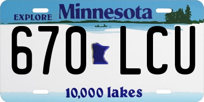 MN license plate 670LCU