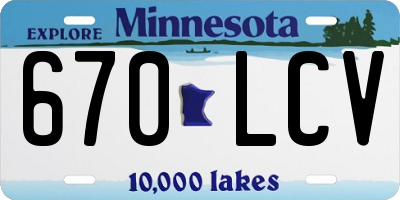 MN license plate 670LCV