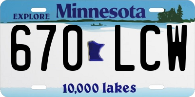 MN license plate 670LCW