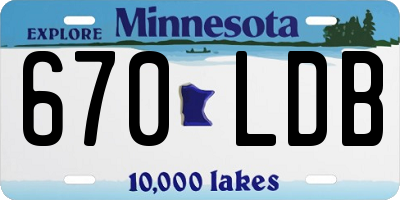 MN license plate 670LDB