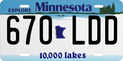 MN license plate 670LDD