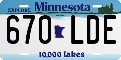 MN license plate 670LDE