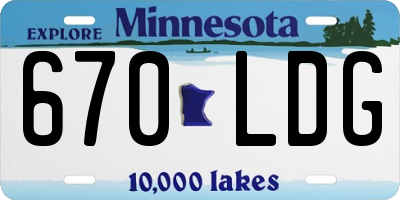 MN license plate 670LDG