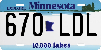 MN license plate 670LDL