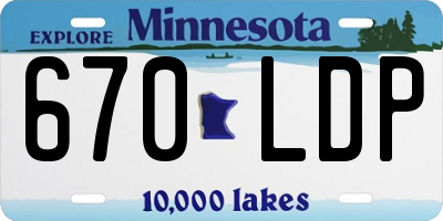 MN license plate 670LDP