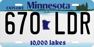 MN license plate 670LDR
