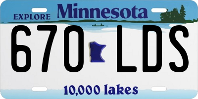 MN license plate 670LDS