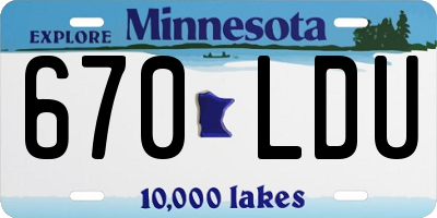 MN license plate 670LDU