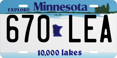 MN license plate 670LEA