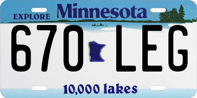 MN license plate 670LEG