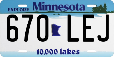 MN license plate 670LEJ