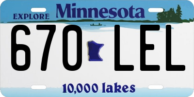 MN license plate 670LEL