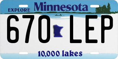 MN license plate 670LEP