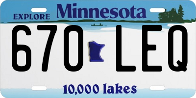 MN license plate 670LEQ