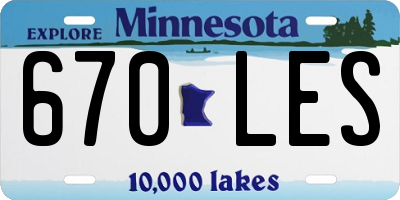 MN license plate 670LES